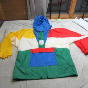 Albertville 1992 Olympics Jacket Men Large K-Way Colorblock Hood Anorak VTG RARE